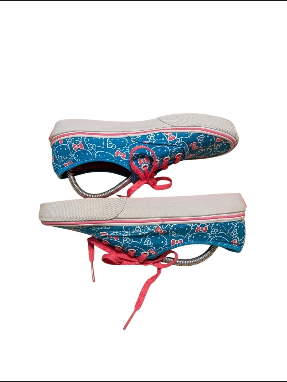 Vans Blue Hello Kitty Canvas Sneakers Pink Laces - Picture 7 of 9